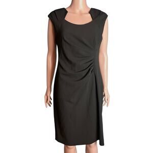 Calvin Klein Cap Sleeve Little Black Dress 10 Career Party Wedding Guest Preppy